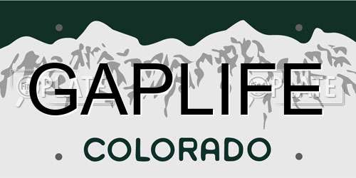 GAPLIFE Colorado License Plate