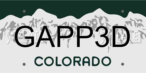 GAPP3D Colorado License Plate