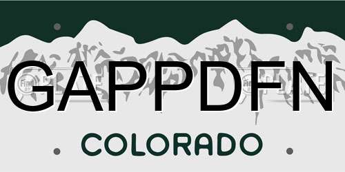 GAPPDFN Colorado License Plate