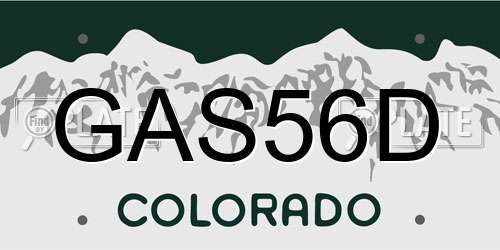 GAS56D Colorado License Plate