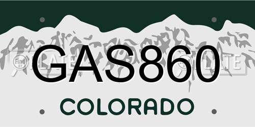 GAS860 Colorado License Plate