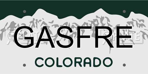GASFRE Colorado License Plate
