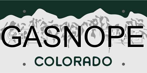 GASNOPE Colorado License Plate