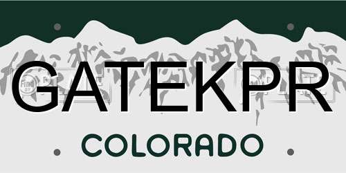 GATEKPR Colorado License Plate