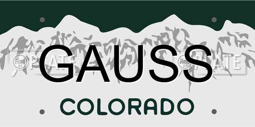 GAUSS Colorado License Plate