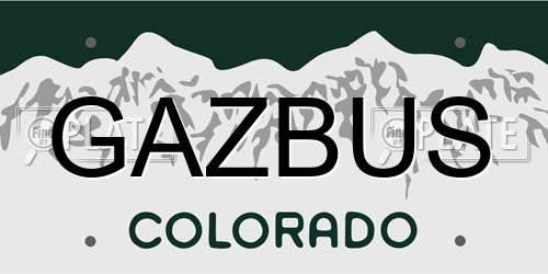 GAZBUS Colorado License Plate