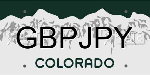 GBPJPY Colorado License Plate