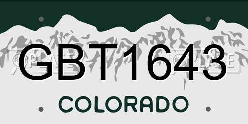 GBT1643 Colorado License Plate