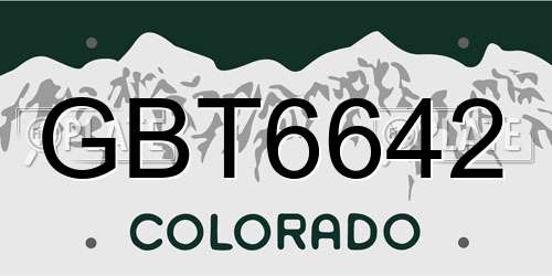 GBT6642 Colorado License Plate