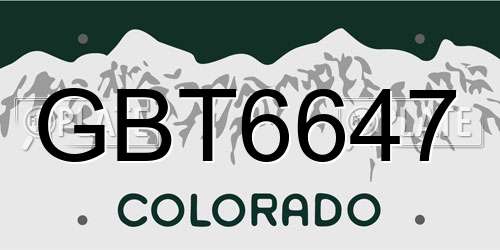 GBT6647 Colorado License Plate