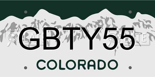 GBTY55 Colorado License Plate