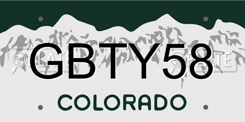 GBTY58 Colorado License Plate
