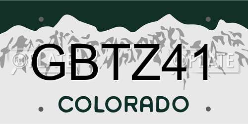 GBTZ41 Colorado License Plate