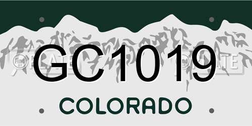 GC1019 Colorado License Plate