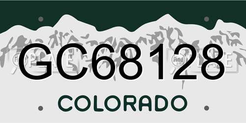 GC68128 Colorado License Plate