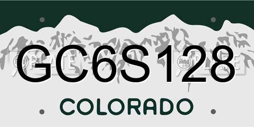GC6S128 Colorado License Plate