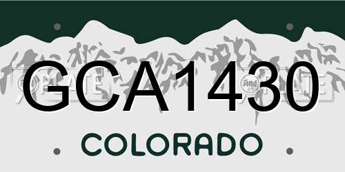 GCA1430 Colorado License Plate
