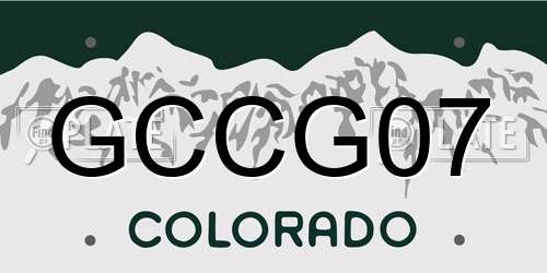 GCCG07 Colorado License Plate