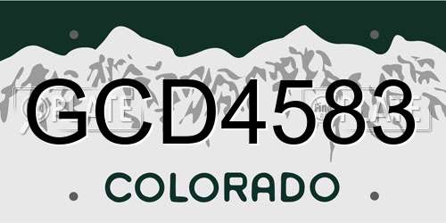GCD4583 Colorado License Plate
