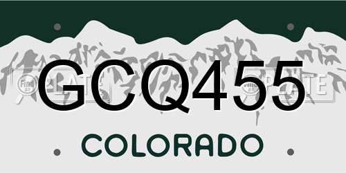 GCQ455 Colorado License Plate