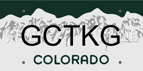 GCTKG Colorado License Plate