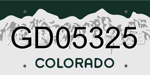 GD05325 Colorado License Plate