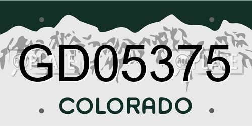 GD05375 Colorado License Plate
