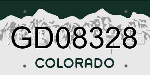 GD08328 Colorado License Plate