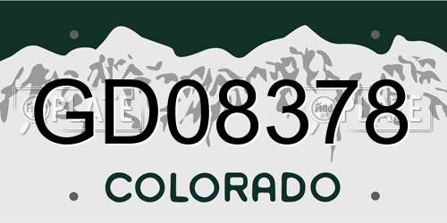 GD08378 Colorado License Plate
