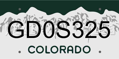 GD0S325 Colorado License Plate