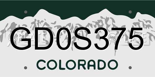 GD0S375 Colorado License Plate