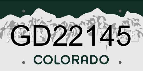 GD22145 Colorado License Plate