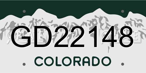 GD22148 Colorado License Plate