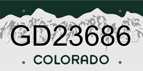 GD23686 Colorado License Plate