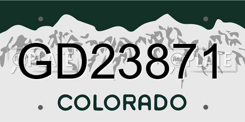GD23871 Colorado License Plate