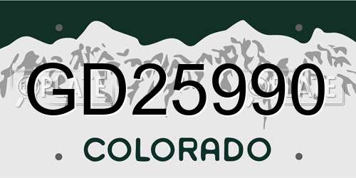 GD25990 Colorado License Plate