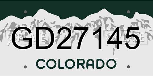 GD27145 Colorado License Plate