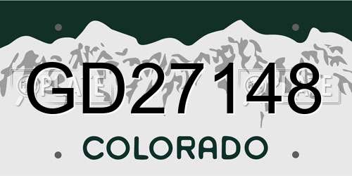 GD27148 Colorado License Plate