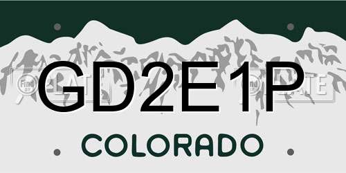 GD2E1P Colorado License Plate