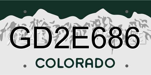 GD2E686 Colorado License Plate
