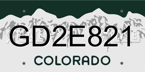 GD2E821 Colorado License Plate