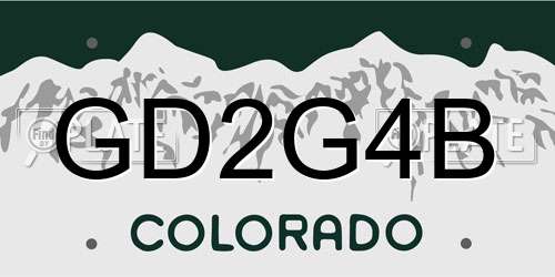 GD2G4B Colorado License Plate