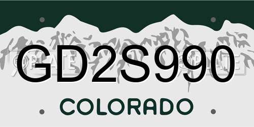 GD2S990 Colorado License Plate