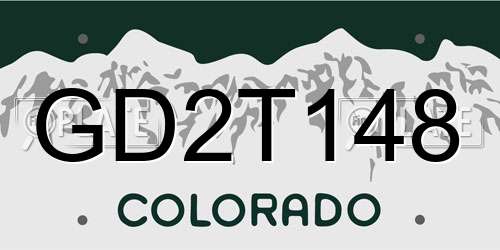 GD2T148 Colorado License Plate