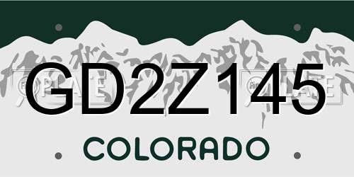 GD2Z145 Colorado License Plate