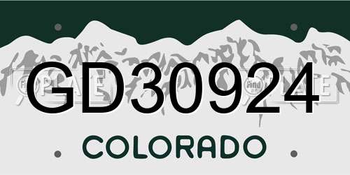 GD30924 Colorado License Plate