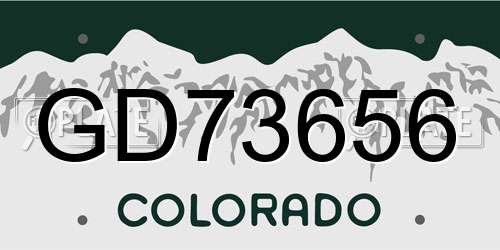 GD73656 Colorado License Plate
