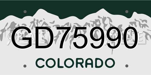 GD75990 Colorado License Plate