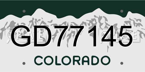 GD77145 Colorado License Plate