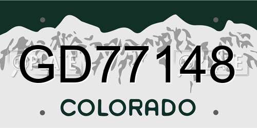 GD77148 Colorado License Plate